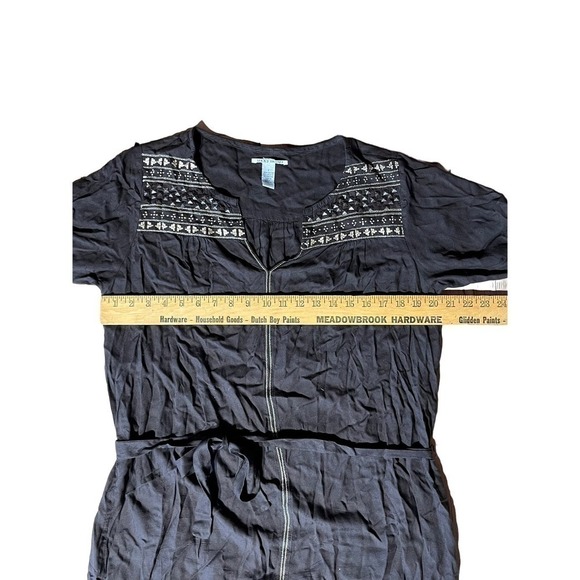 Women's Lucky Brand Brown Embroidered Dress. Boho. Size Large - Picture 7 of 8